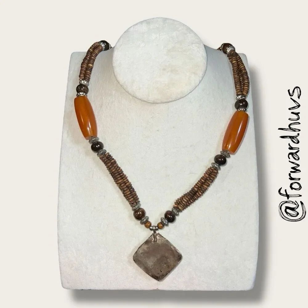 Bundle Sale 3 for $15 | Vintage Artisan Beaded Necklace – Earth Tones